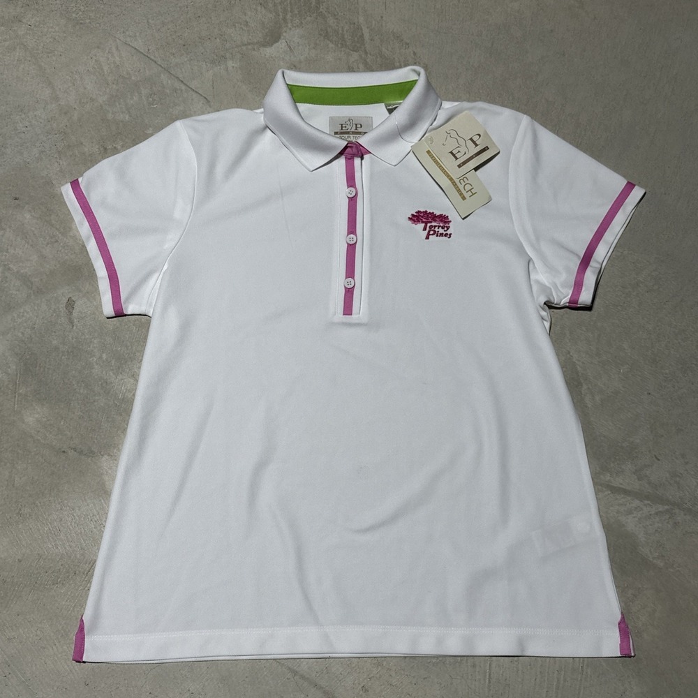 Women's White Polo Shirt EP Pro Golf Torrey Pines Golf Tournament  SZ L New $79